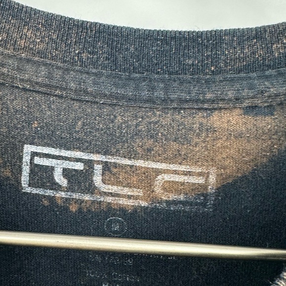 TLC Graphic Print Bleach Splatter Short Sleeve Shirt Size Medium Upcycled - Picture 5 of 7